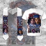 Graduation Stole & Center Print Tshirt Set - PARTIAL COLOR