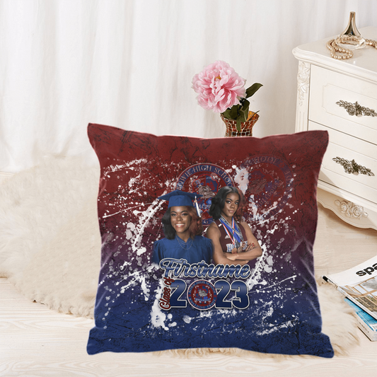 Graphic Graduation Pillow - Splatter design